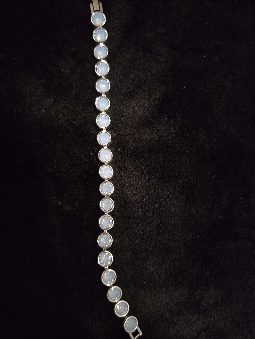 Touchstone Crystal Pale Blue Round Stone Tennis Bracelet